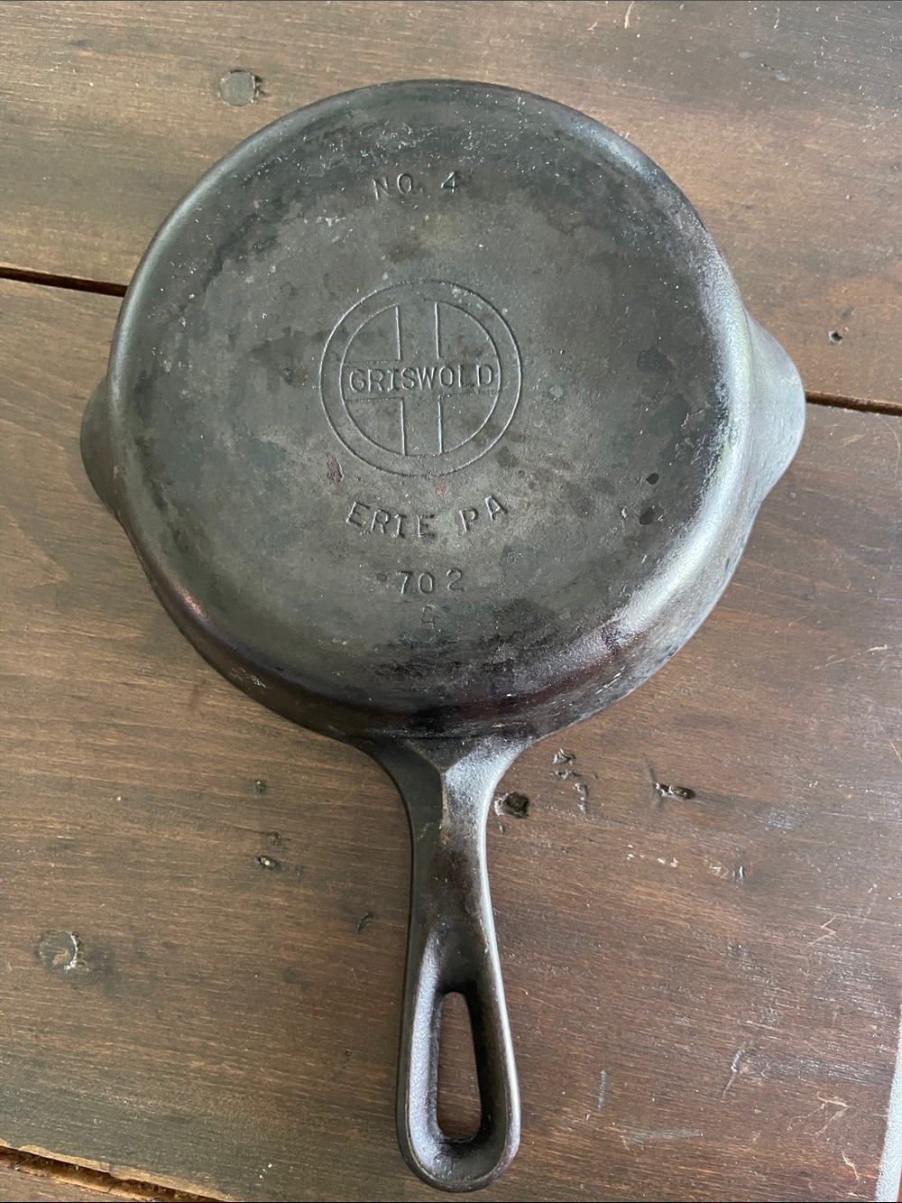 Vintage Griswold No. 4 702 Cast Iron Skillet - Erie Pa.